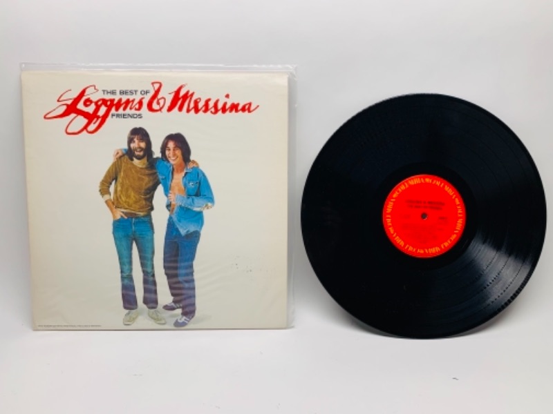 Photo 1 of 1976 The best of friends logins and Messina vinyl 33 rpm record in plastic sleeve cover and record in great condition for age 
