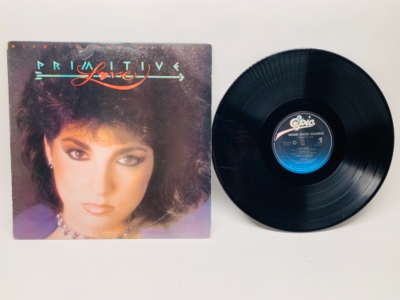 Photo 1 of 1985 Miami sound machine primitive love vinyl 33 rpm record in plastic sleeve cover and record in great condition for age 