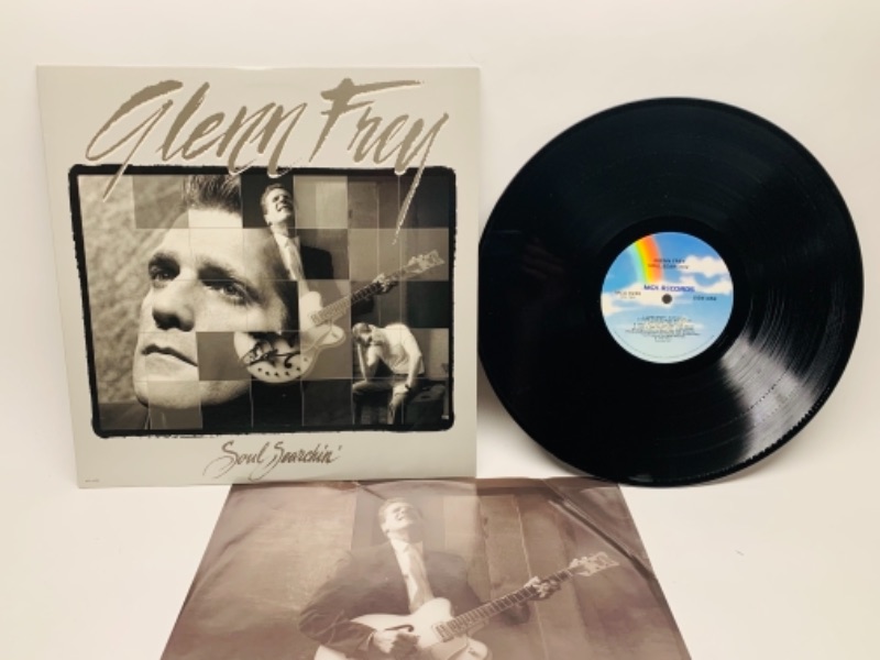 Photo 1 of 1988 Glenn Frey soul searchin’  Vinyl 33 rpm record in plastic sleeve cover and record in great condition for age 