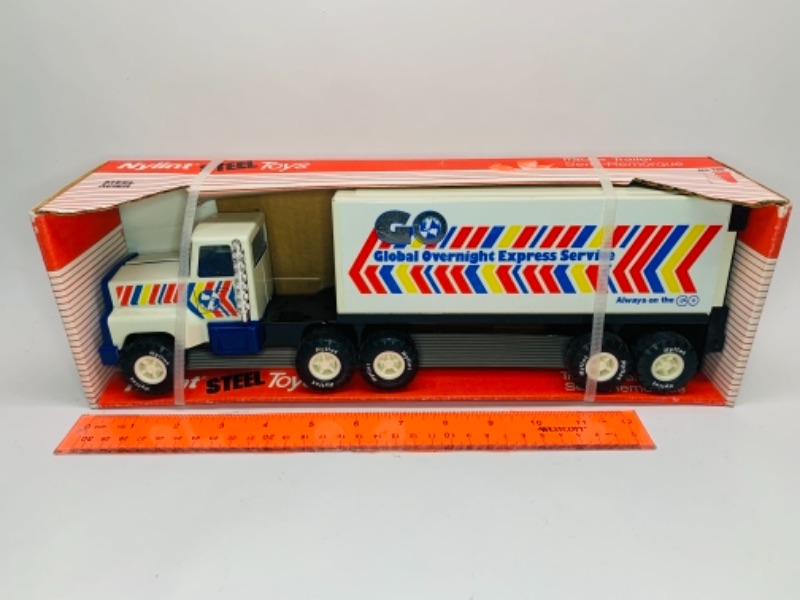 Photo 1 of 15 inch nylint steel toy tractor trailer in box