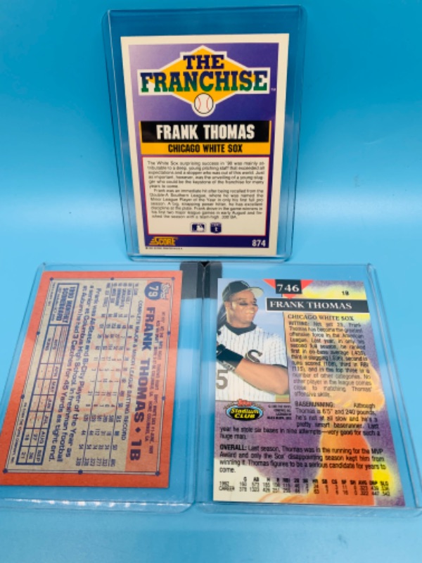 Photo 2 of Frank Thomas trading cards in hard  plastic sleeves 