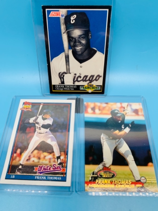 Photo 1 of Frank Thomas trading cards in hard  plastic sleeves 