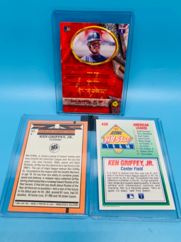 Photo 2 of Ken Griffey jr. Trading cards in hard plastic sleeves 