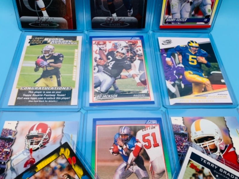 Photo 3 of 11 football trading cards in hard plastic sleeves 