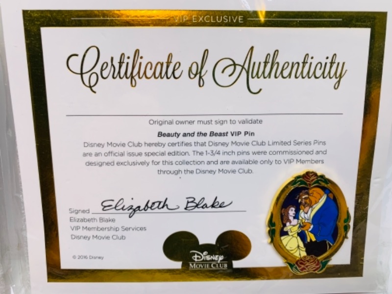 Photo 2 of 766376… Disney movie club beauty and the beast and Moana  pins with COAs in packages