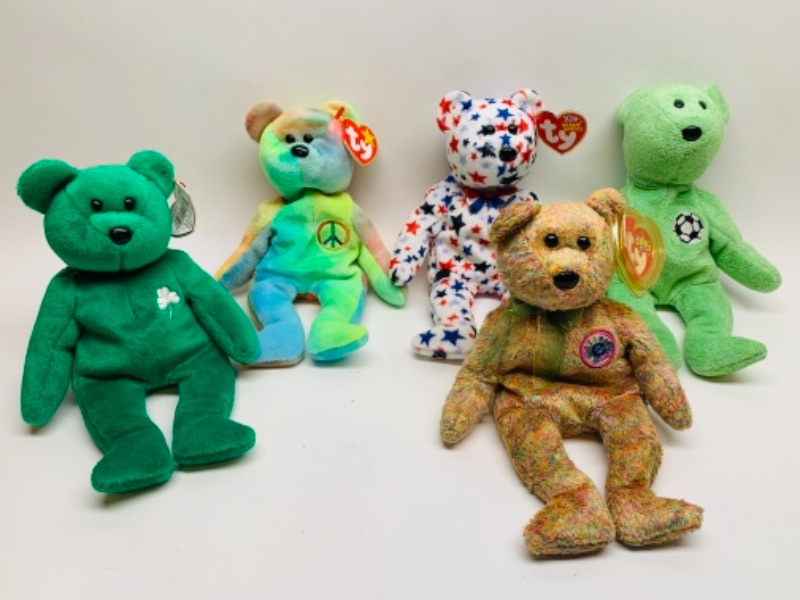 Photo 1 of 766390… 5 ty beanie babies bears