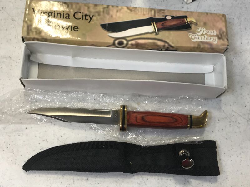 Photo 3 of 396…frost cutlery Virginia City Bowie knife with sheath in box