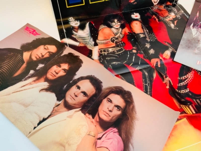 Photo 3 of 766401… vintage kiss and Van Halen posters - folded