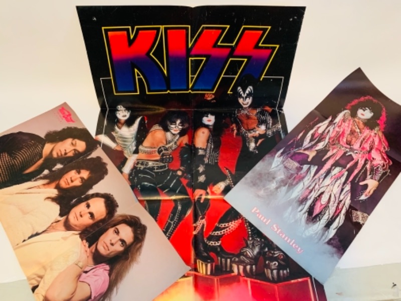 Photo 1 of 766401… vintage kiss and Van Halen posters - folded