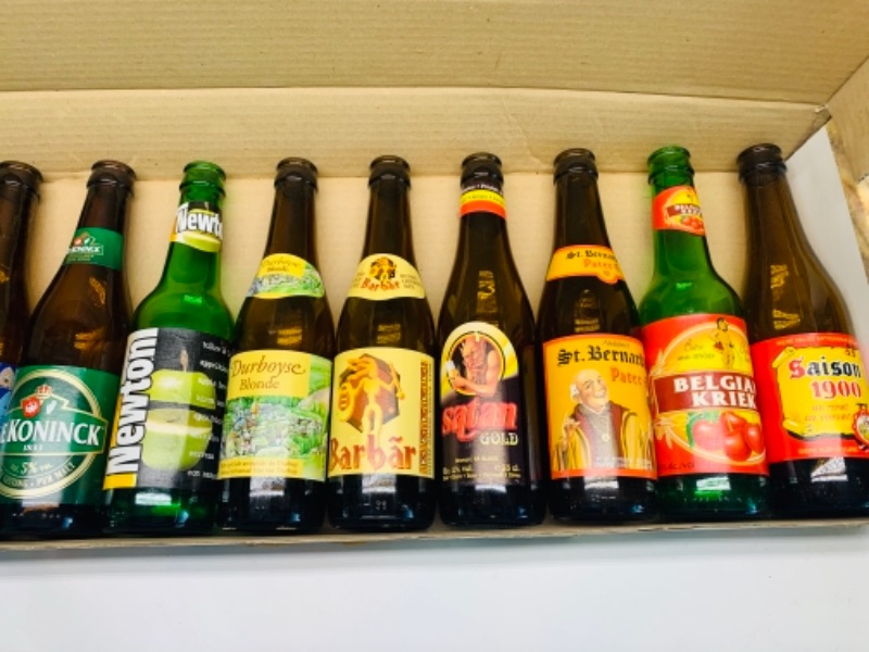 Photo 2 of 414…vintage empty Belgian beer tour bottle collection in box for display only
