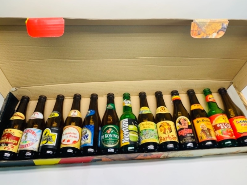 Photo 4 of 414…vintage empty Belgian beer tour bottle collection in box for display only