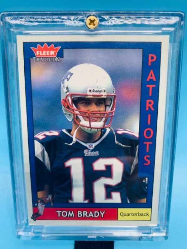 Photo 1 of 766426…fleer 2003 Tom Brady card 170 in hard plastic case