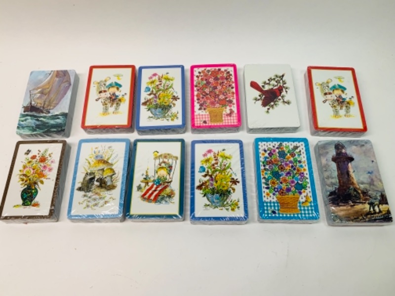 Photo 1 of 488…12 sealed vintage bridge size decks of playing cards 