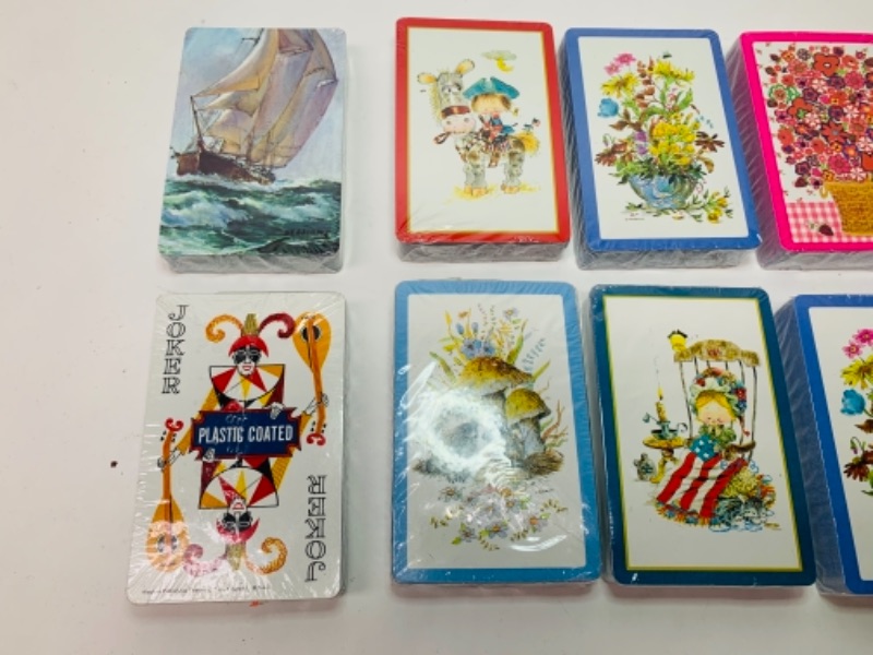 Photo 2 of 488…12 sealed vintage bridge size decks of playing cards 