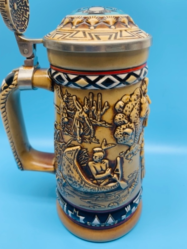 Photo 3 of 496…vintage 9 inch American frontier stein handcrafted in Brazil 