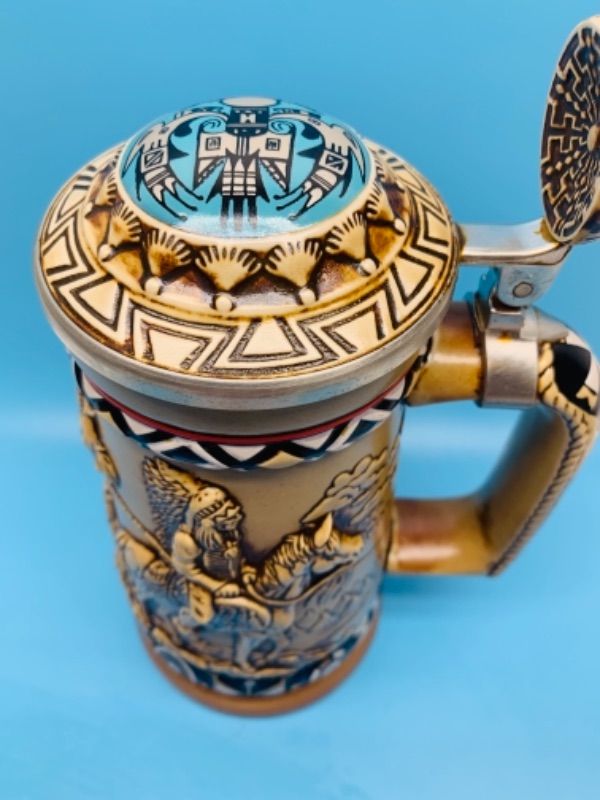 Photo 2 of 496…vintage 9 inch American frontier stein handcrafted in Brazil 