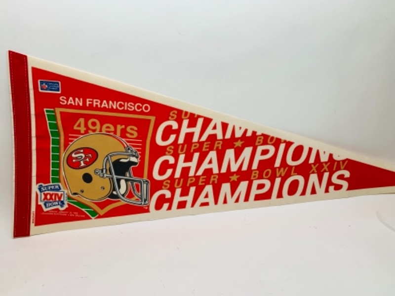 Photo 1 of 501…vintage 1990 Super Bowl pennant 