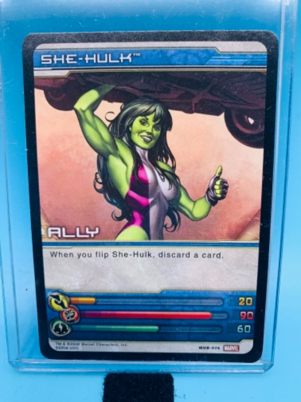 Photo 1 of 766510…upper deck marvel 2008 she-hulk ally Ultimate battles card in hard plastic sleeve