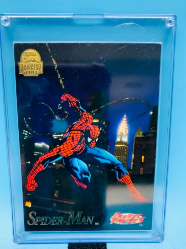 Photo 1 of 766535…marvel universe 1994 Spiderman freeze frame card 1  in hard plastic case