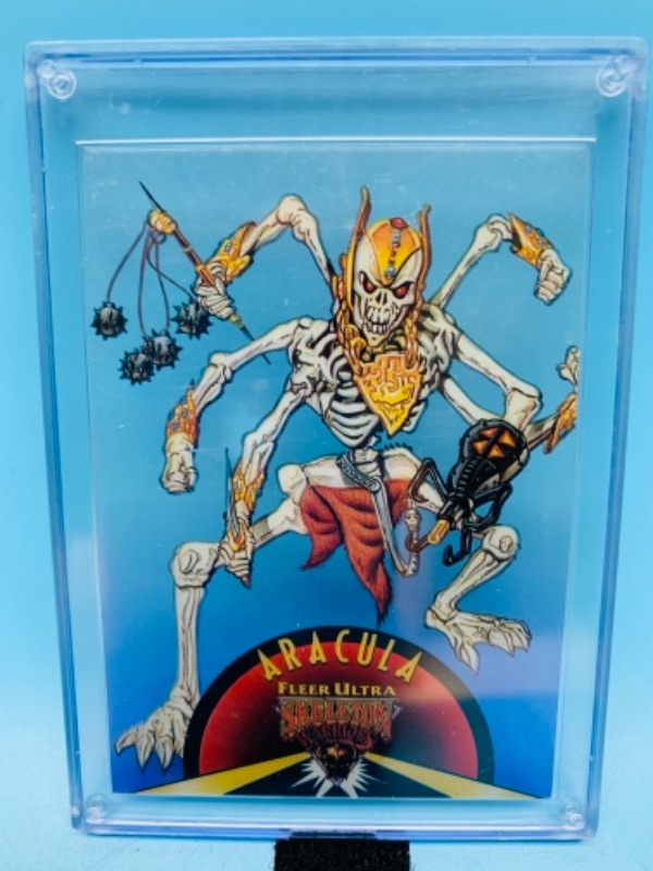 Photo 2 of 766537…fleer ultra skeleton warriors aracula limited edition card 7 in hard plastic case 