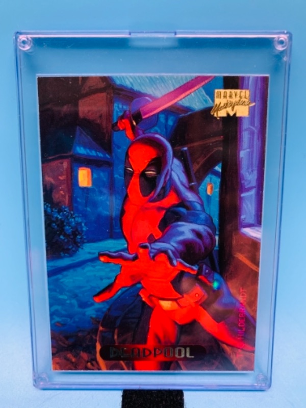 Photo 1 of 766539…marvel masterpieces 1994 Dead pool card 28 in hard plastic case