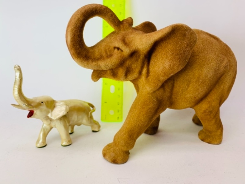 Photo 1 of 544…vintage elephant statues- one is felt 