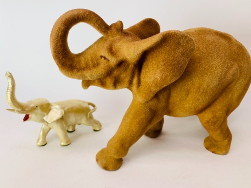 Photo 2 of 544…vintage elephant statues- one is felt 