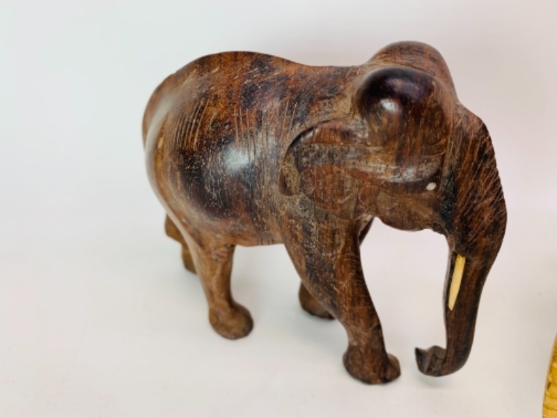 Photo 3 of 645…vintage wood carved elephant statues 
