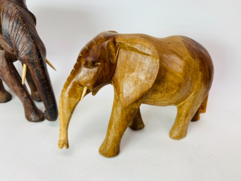 Photo 2 of 645…vintage wood carved elephant statues 
