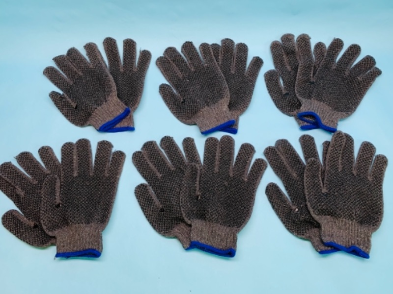 Photo 1 of 766608… 6 pairs of super grip utility gloves can be worn on either left or right hand size med-large 