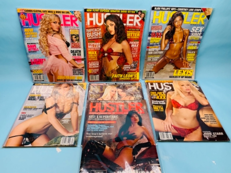 Photo 1 of 766631…adults only 7 hustler magazines in plastic sleeves 