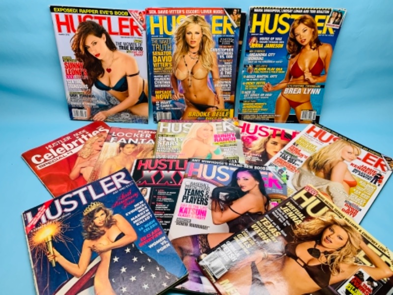 Photo 1 of 766633…adults only 12 hustler magazines- some show some wear 
