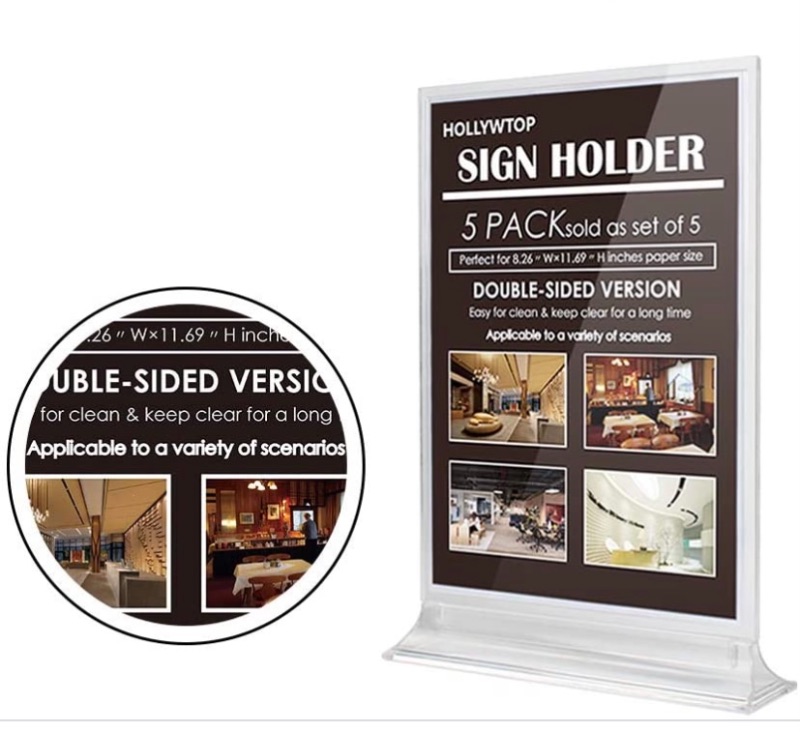 Photo 2 of 766647…20 acrylic sign holders in boxes. 5 per box x 4 boxes =20 total 