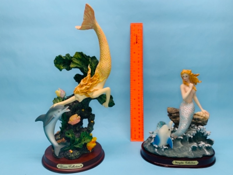 Photo 1 of 766664….two mythical mermaid statues 12 and 7 inch 
