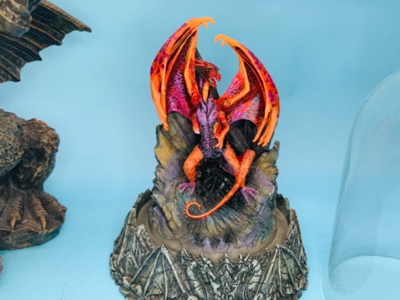 Photo 1 of 766665…large dragon incense burner and domed figure 