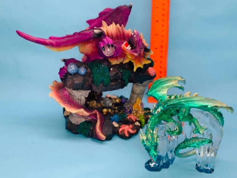 Photo 1 of 766666…2 piece mythical dragon figures 