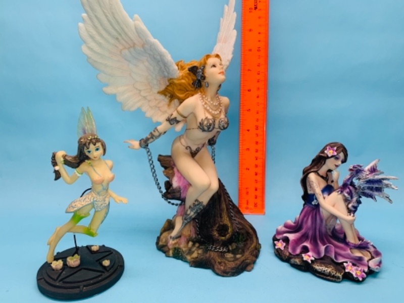 Photo 1 of 766668…3 piece fairy figures large 11 inch - 5 inch
