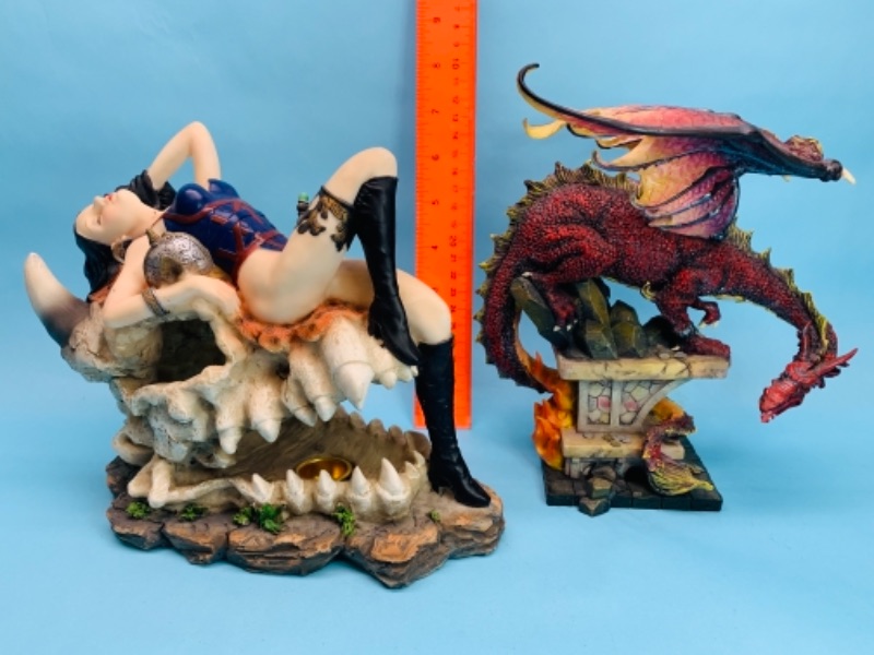 Photo 1 of 766671…large mythical incense burner figure and dragon figure 