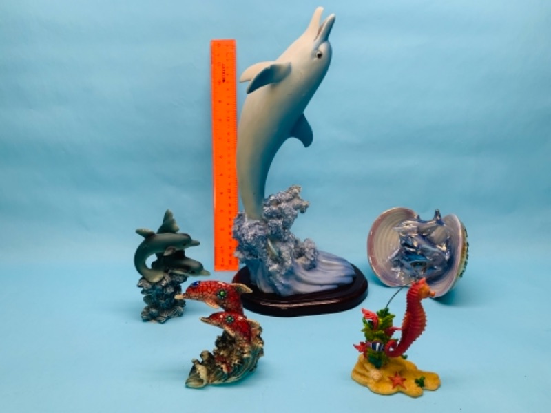 Photo 1 of 766672…5 pc sea life figures 12 inch - 4 inch 