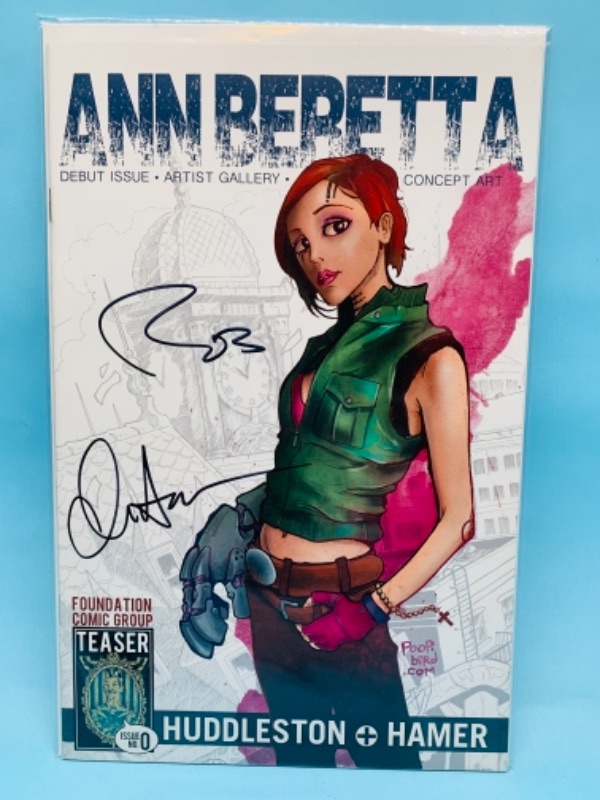 Photo 1 of 766690…autographed Ann beretta comic signed by Huddleston and hamer in plastic sleeve 