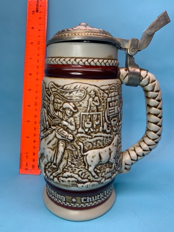 Photo 2 of 766727…vintage 9” western stein handcrafted in Brazil 