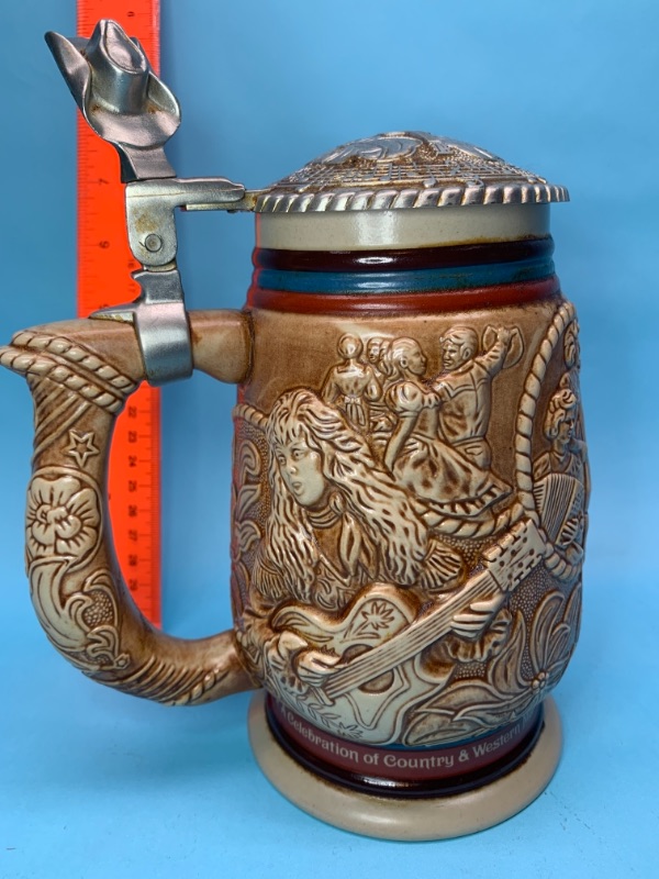 Photo 1 of 766729…8 inch country and western stein handcrafted in Brazil 