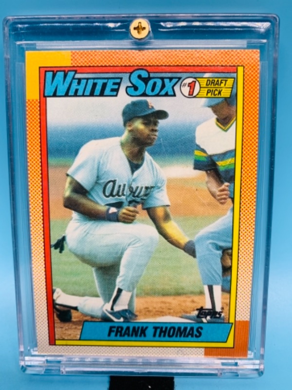 Photo 1 of 766733…topps Frank Thomas card 414 draft pick in hard plastic case