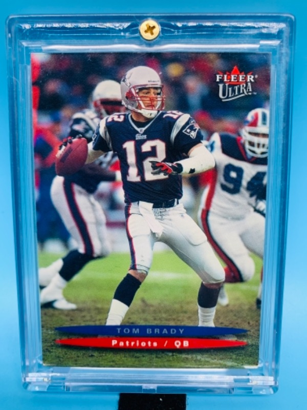 Photo 1 of 766734…fleer ultra 2003 Tom Brady card 114 in hard plastic case