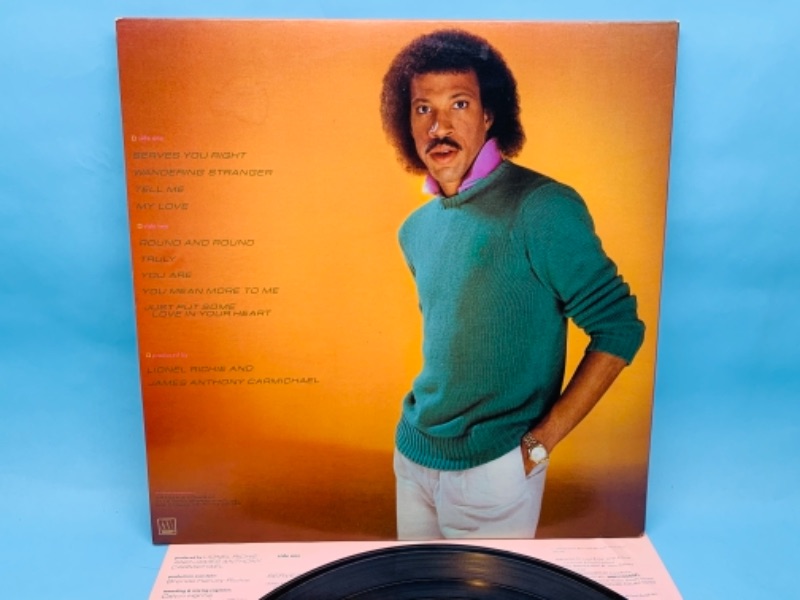 Photo 3 of 766753…Lionel Richie vinyl good condition for age in plastic sleeve 