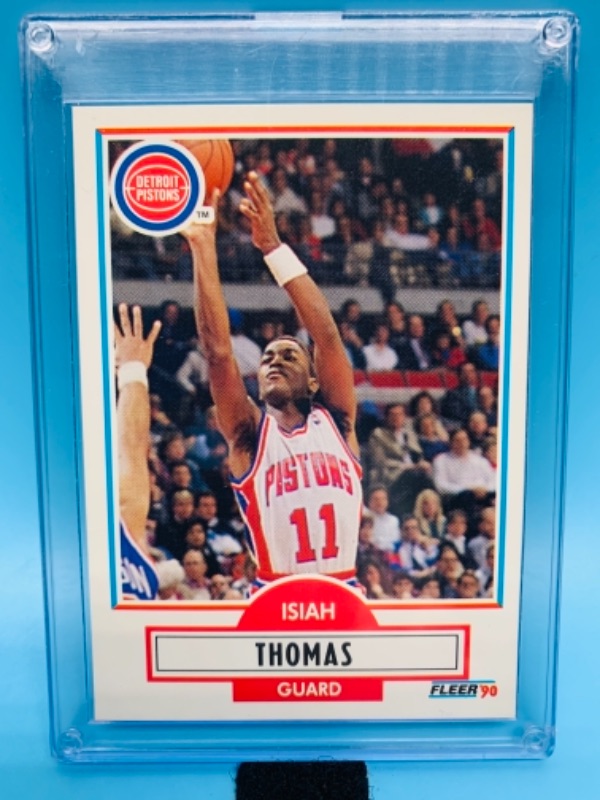 Photo 1 of 766766…fleer isiah Thomas III card 61 in hard plastic case 