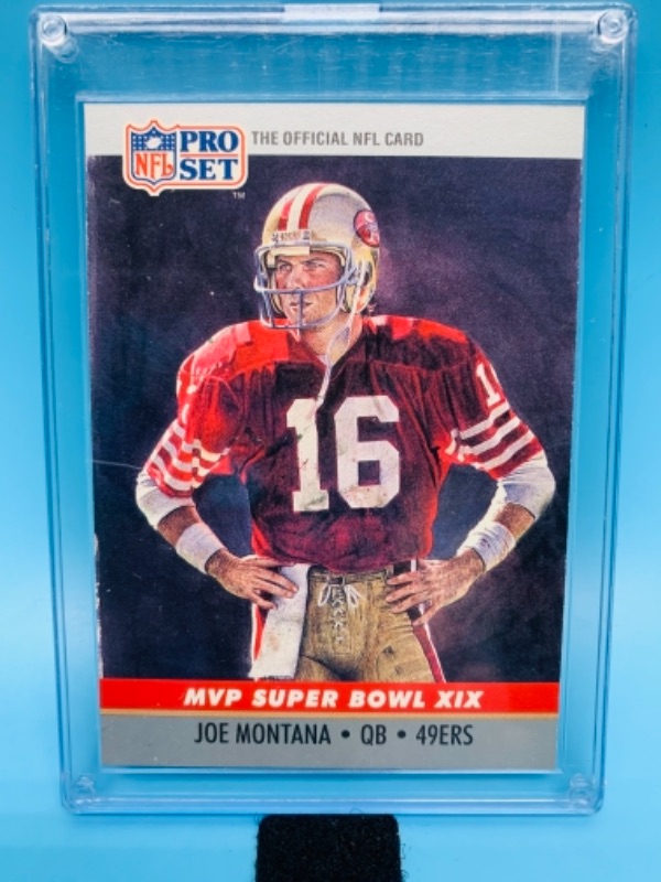 Photo 1 of 766769…NFL pro set joe Montana card 19 in hard plastic case 