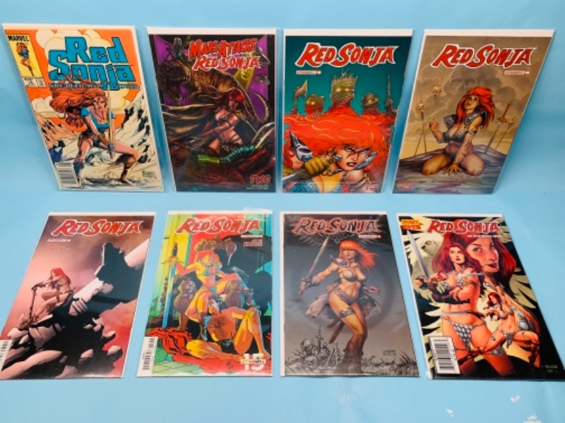Photo 1 of 766775…8 red Sonja comics in plastic sleeves