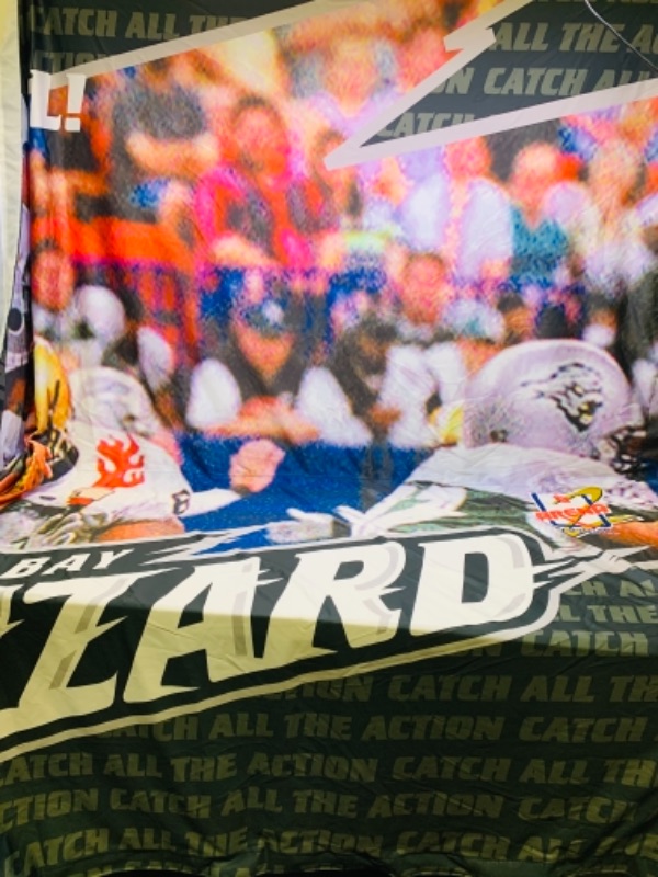 Photo 4 of 766819…xxlarge 10 x 7 foot arena football wall hanging- Green Bay blizzard 