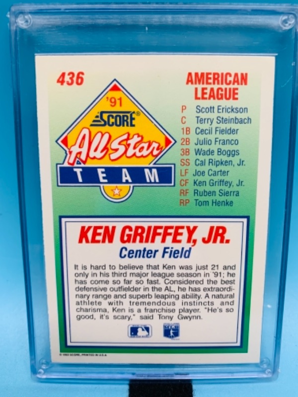 Photo 2 of 766822…score ken Griffey jr. Card for 36 in hard plastic case